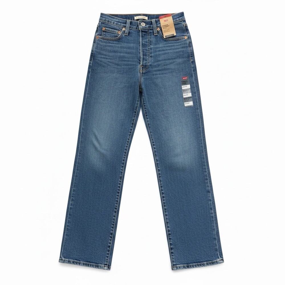 Levi’s Ribcage Straight Ankle Jeans Women’s 24x27 NWT Super High Rise Blue